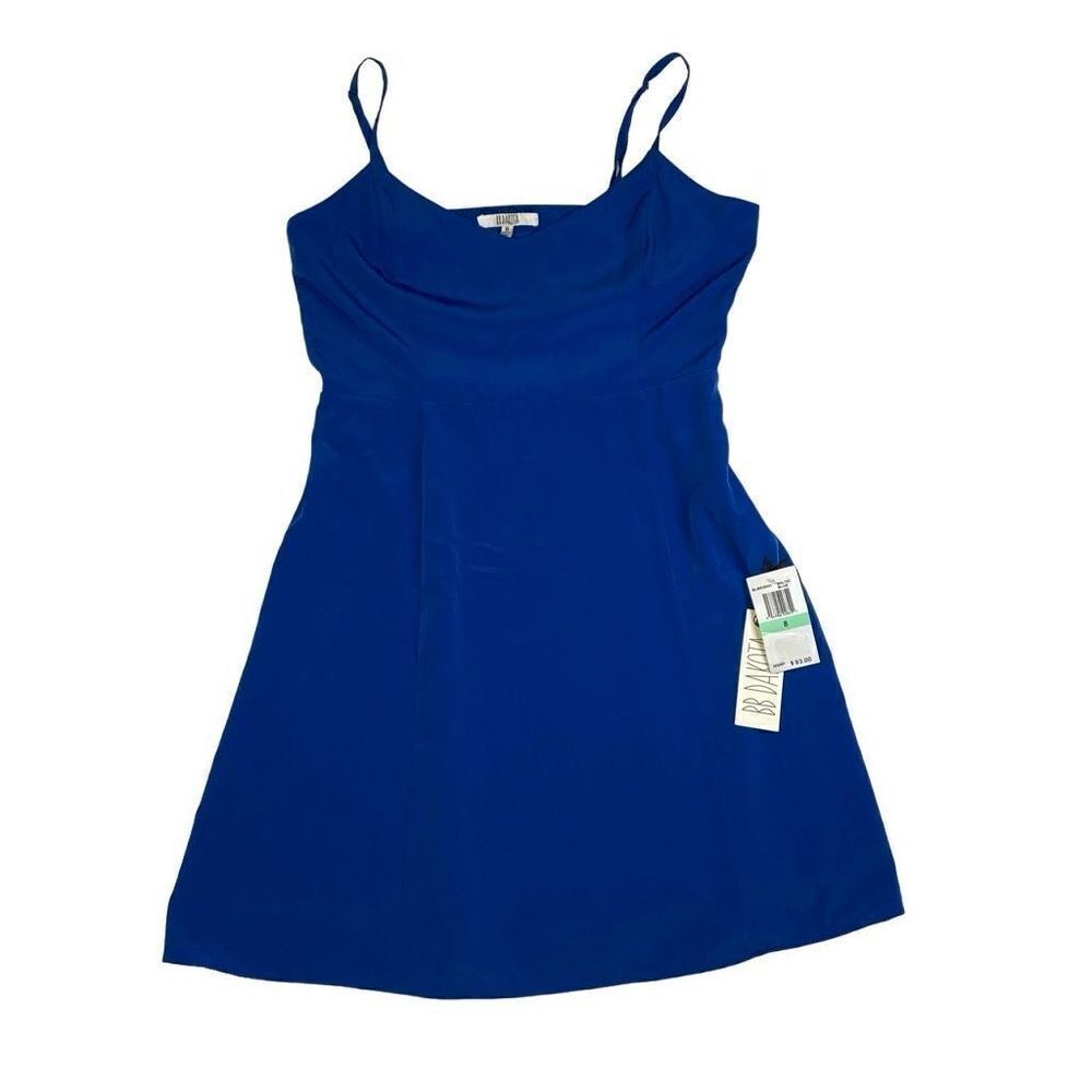 BB Dakota Baltic Blue Spaghetti Strap Dress A-Line with Back Cut Out Size 8 NWT